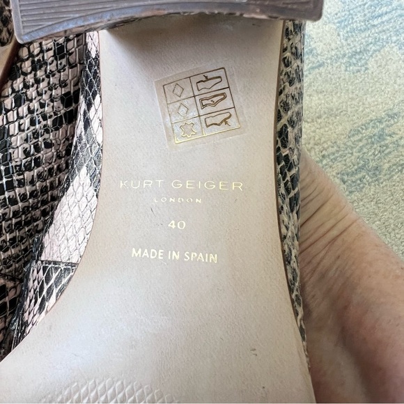Kurt Geiger London Chelsea Block Heeled Snake Print Loafers Size 9.5 - Picture 5 of 12